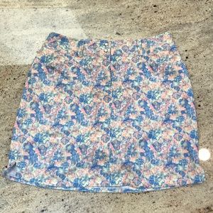 Adidas Floral Mini Skirt - Blue and Pink